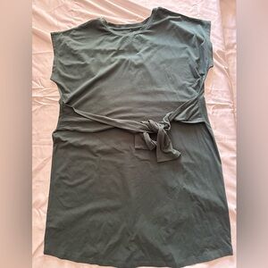Universal Standard Forest Green t-shirt dress with ties